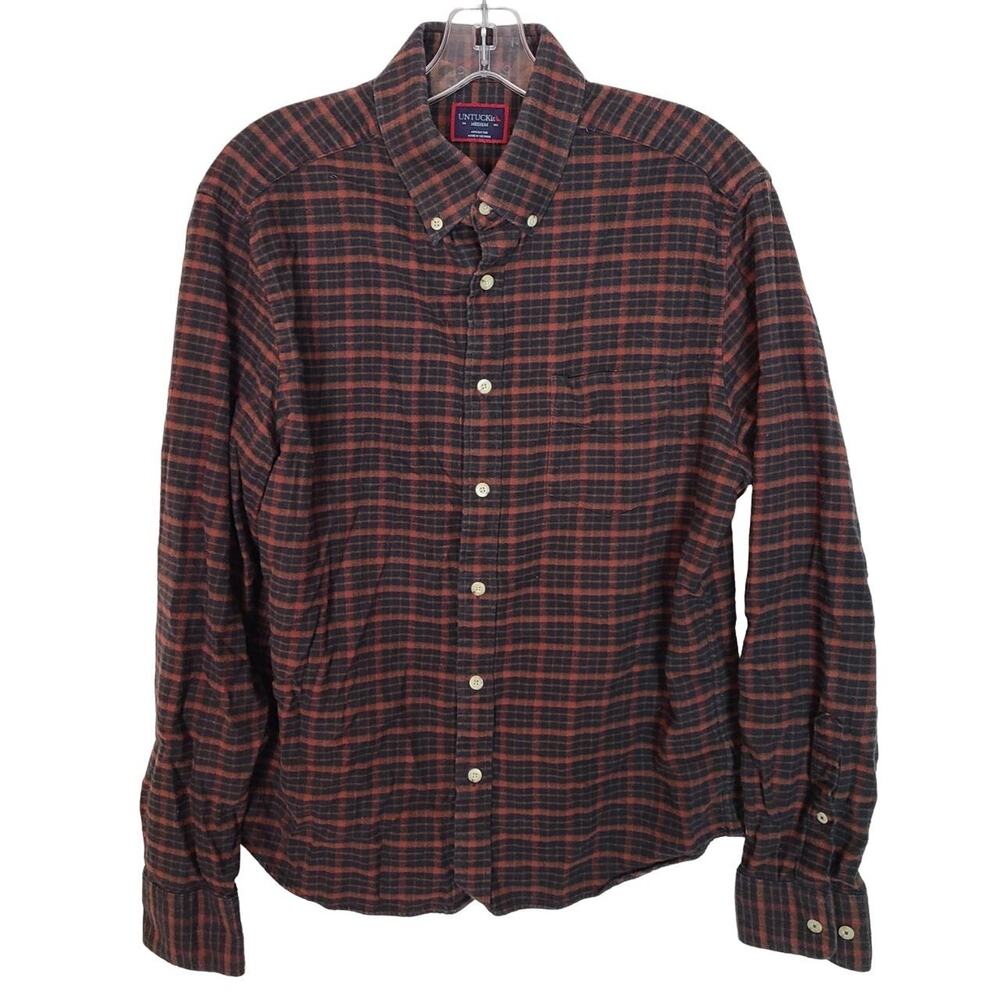 UNTUCKit Mens Plaid Flannel Shirt Size M Button Down Career Corp Work Office